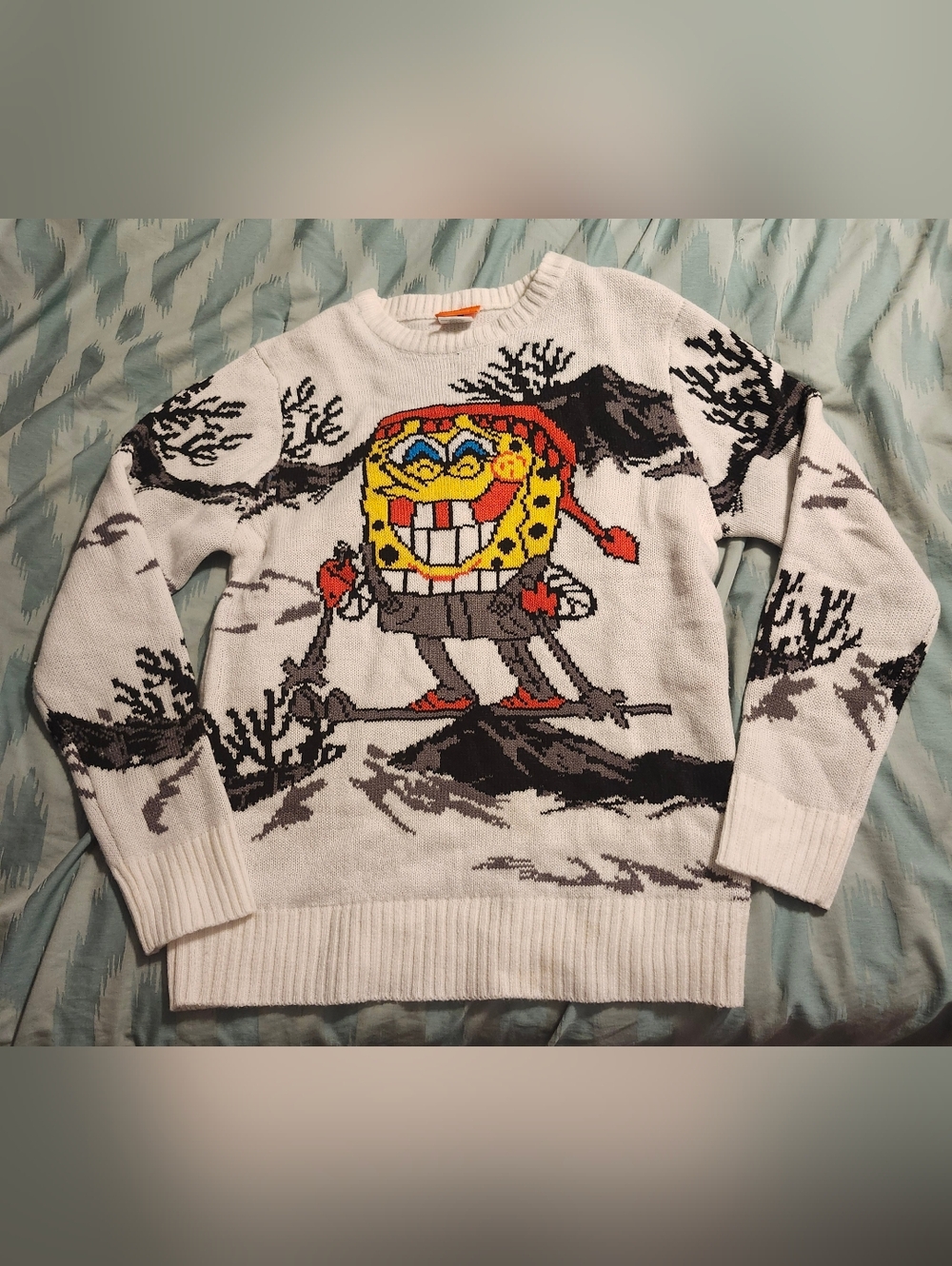 Vintage Rare SpongeBob SquarePants Ski Sweater Men's Size Medium